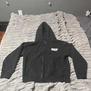 HUF Black Charcoal Zip-Up Hoodie Mens Medium